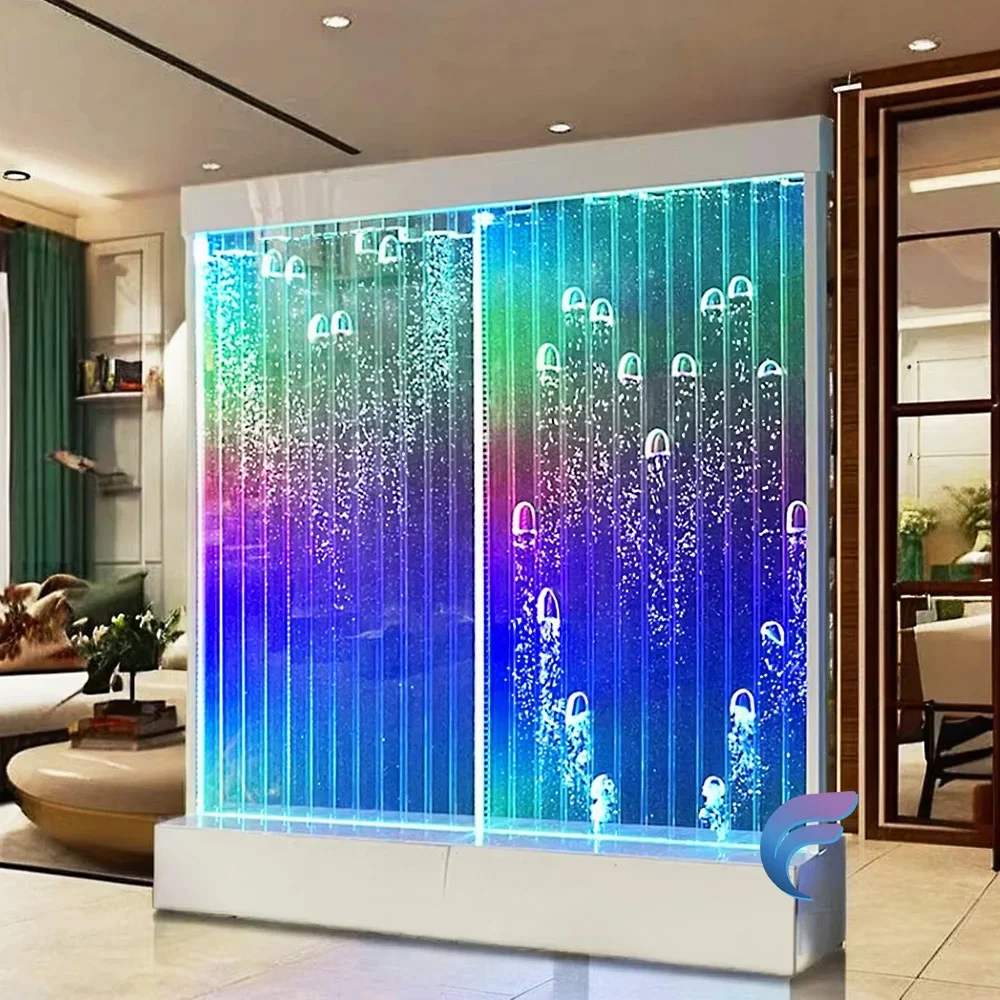 Indoor Water Fence Panels Fountain Plastic Fish Bubble Wall Aquarium