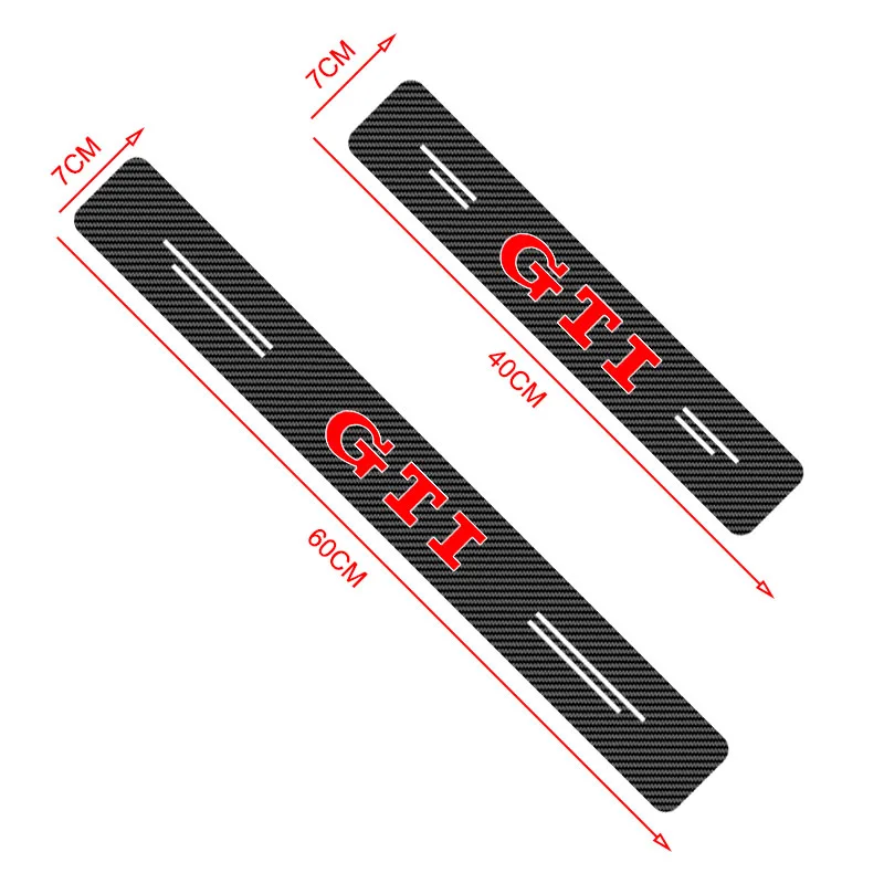 4Pcs Car Door Plate Carbon Fiber Threshold Emblems Sticker Emblem For VW GTI Golf 3 4 MK3 MK4 Passat 3BG Polo 6N 9N Bora Vento
