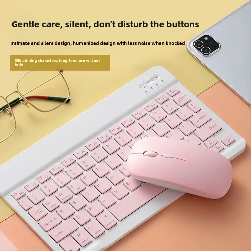 

10-Inch Ultra-Thin Portable Bluetooth Keyboard Mouse Set for Computer And iPad Wireless Key Mouse Combo Compact Size