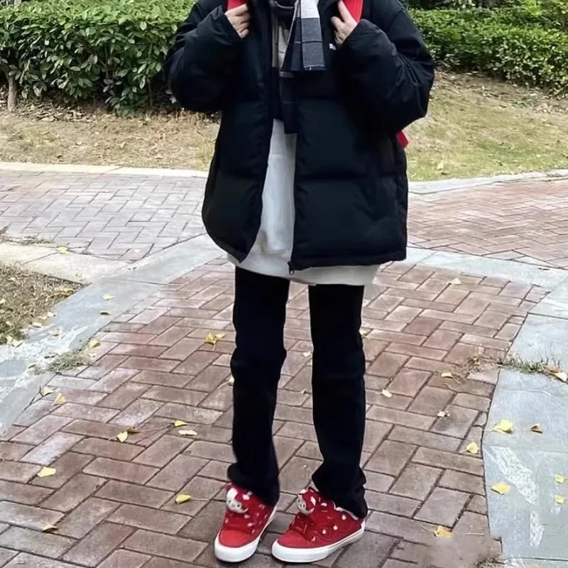 Bla High-Waist Straight-Leg Stretch Denim Jeans Women's Retro Slim Fit Autumn New plus Size Elastici Cigarette Pants