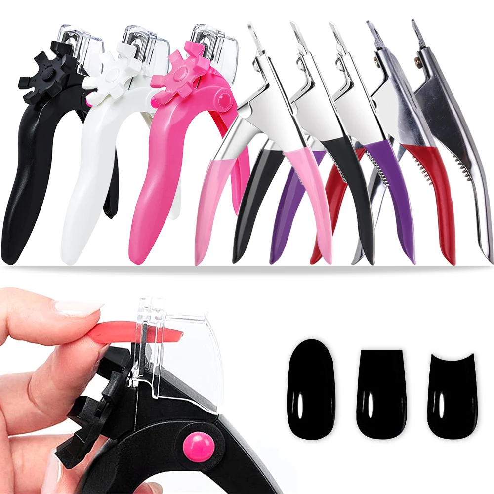 Professional Nail Capsule Cutter Acrylic False Nail Clipper Special Type U Word Tips Edge Cut Trimmer Adjustable Manicure Tools