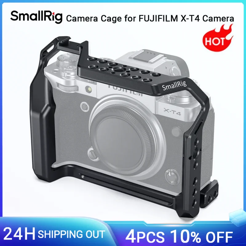 SmallRig X-T4 Camera Cage for FUJIFILM X-T4 Aluminum Alloy Cage With Cold Shoe Mount/Nato Rail Camera Video Accessories -2808