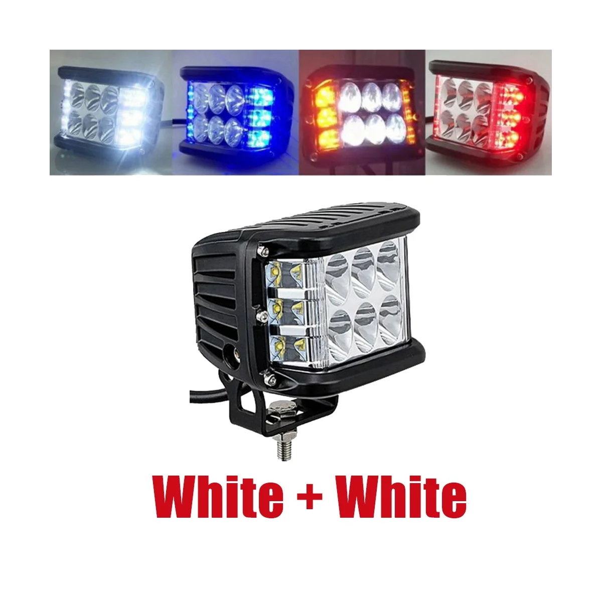 Auto Triple Side Lighted Work Light Dome Light Burst Flashing Light Headlight Spotlight Strobe Light LED Auto Supplies D