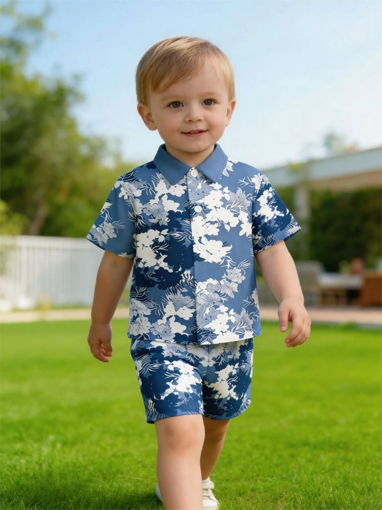 Baby shirt shorts, breathable sweat wicking and quick drying fabric, comfortable and versatile, cute and energetic baby outfit