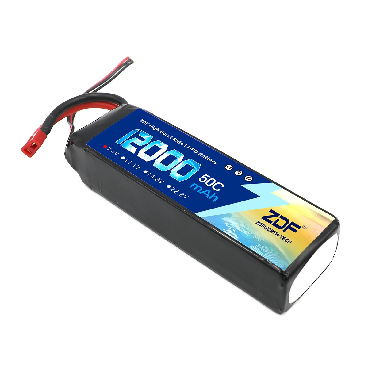 ZDF 7.4V Lipo 12000 mAh 50C 2S Lipo batterie pour RC voiture camion Buggy FPV Drone hélicoptère avion RC pièces