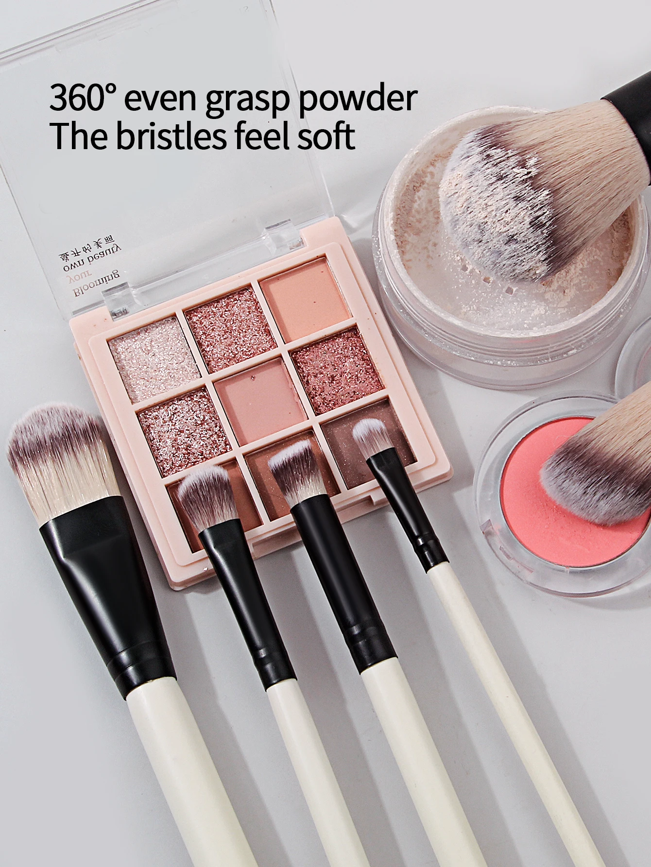 15Pcs Premium Makeup Brushes Set Foundation Brush with Eyeshadow Details Brushes Soft Bristle for Travel School Beginne2028