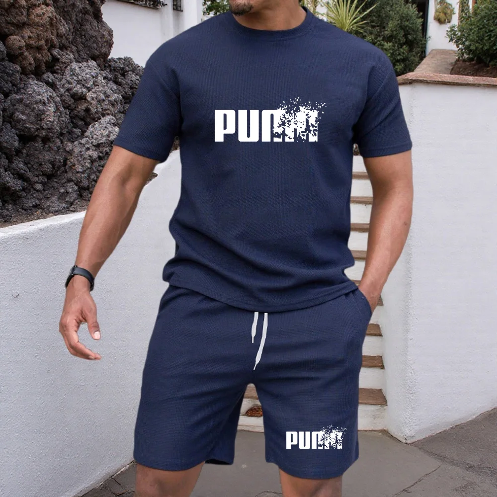 

2026 summer new graphic men's suit High street top and shorts Comfortable, soft, breathable, lightweight and quick dry sweat abs