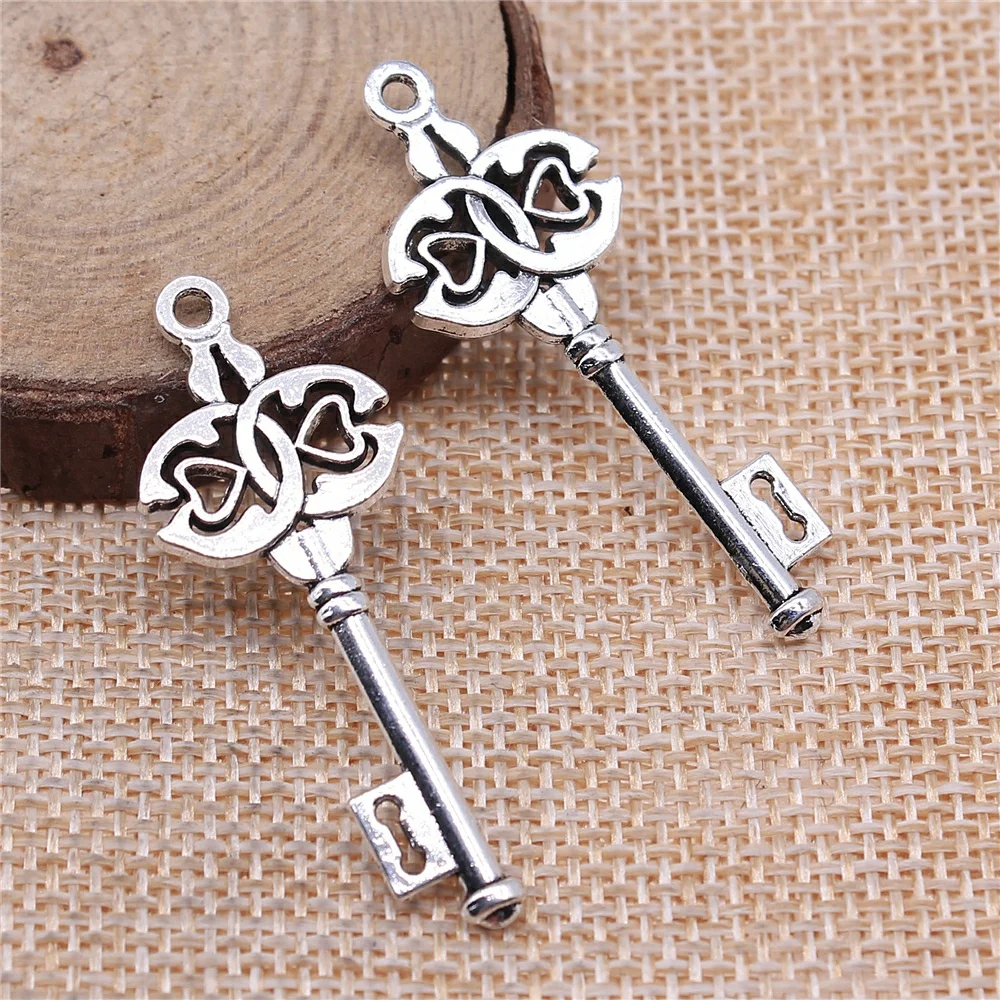 

Wholesale 100pcs/bag 45mm Key Charms Wholesale Key Charm Antique Gold Color Antique Silver Color Antique Bronze