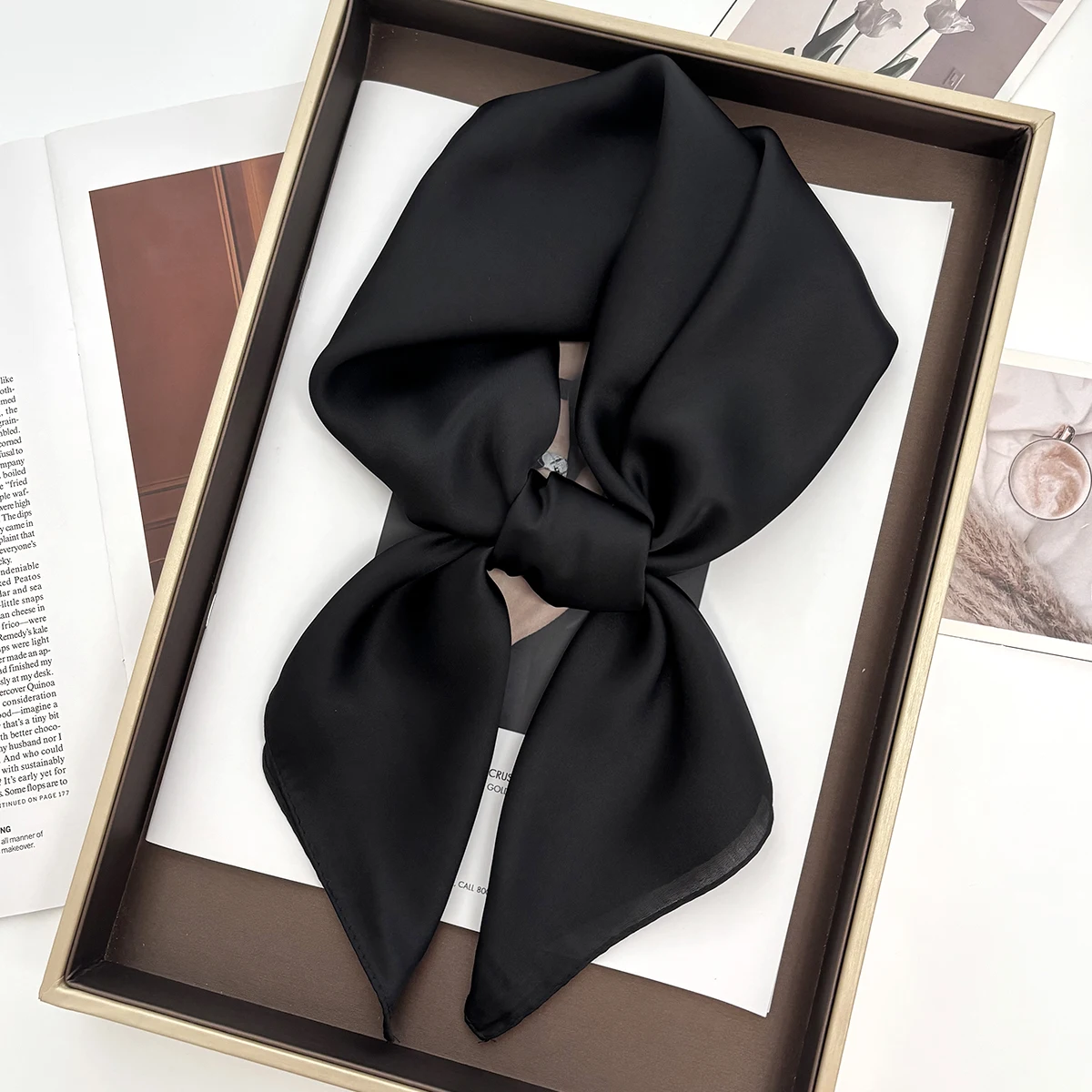 1PC Solid Color Square Scarf Women Luxury Beach Scarf Fashion Lady Hair Head Bandana Wraps Female Neckerchief Hijab Shawl