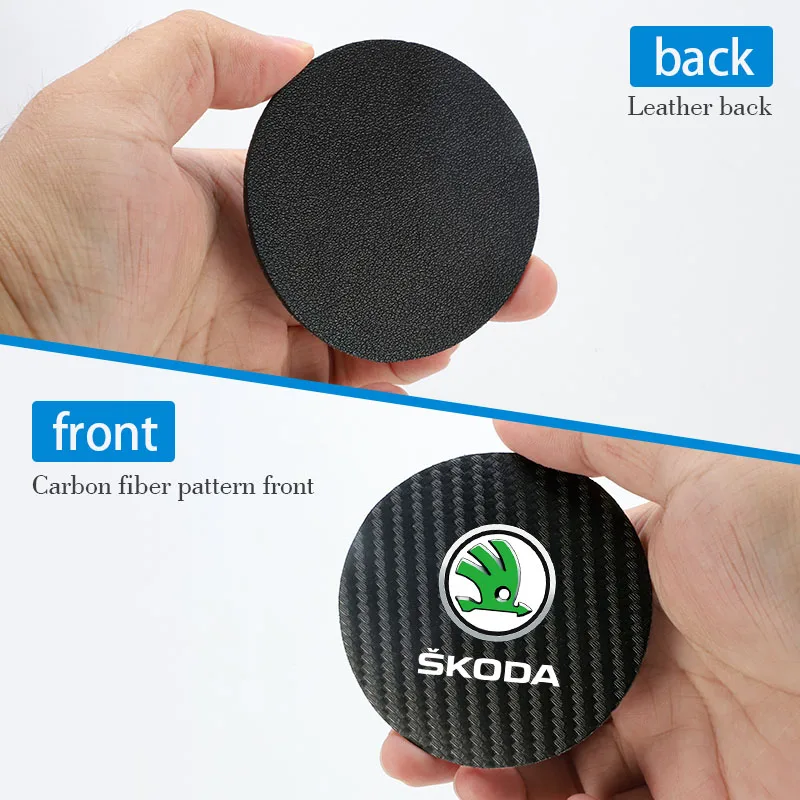 2Pcs Car Coaster Water Cup Mat Non-Slip Pad For Skoda Vrs Fabia Superb Yeti Octavia Enyaq Rapid Kodiaq Kamiq Karoq Derivati Mk3