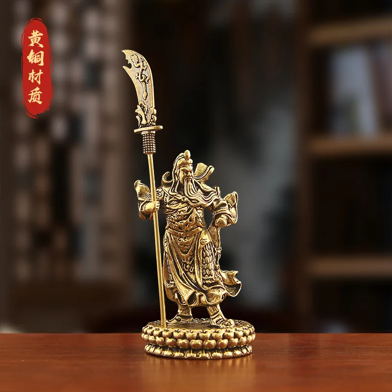 Gong figurine, Er Ye, brass Guan Yu, martial arts deity, and craftsman