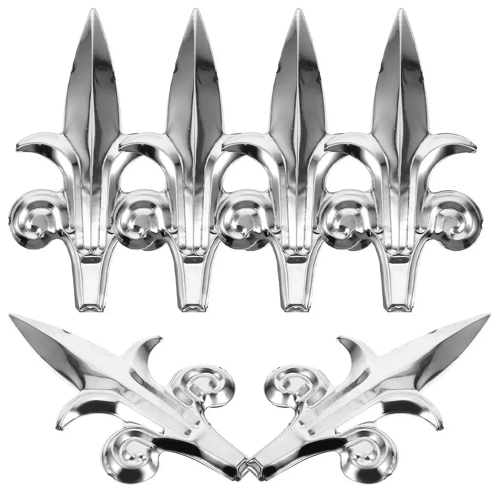 

6 Pcs European Style Metal Fence Decorations namental Post Finials Stainless Steel Gate Toppers Yard Garden Fencing Accessories