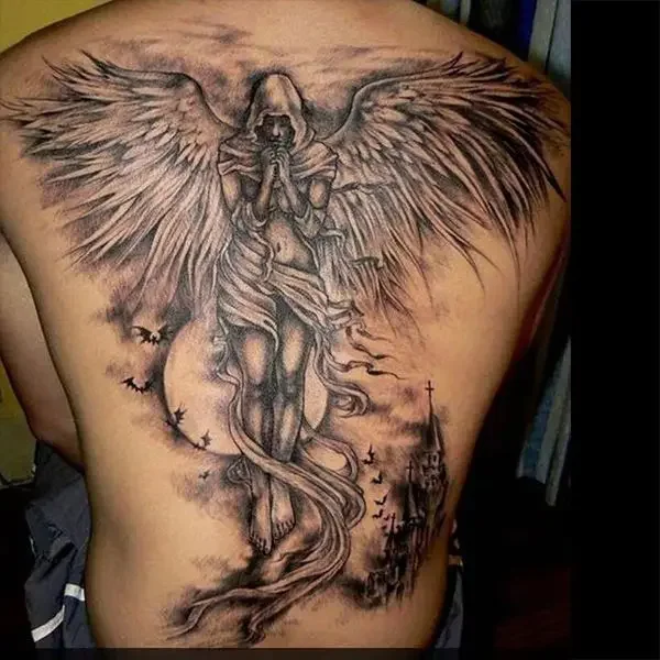 Pegatinas de tatuaje de alas de hierbas para mujer y hombre, Tatuajes Temporales Punk, tatuaje falso de Ángel impermeable, pegatina de tatuaje duradera