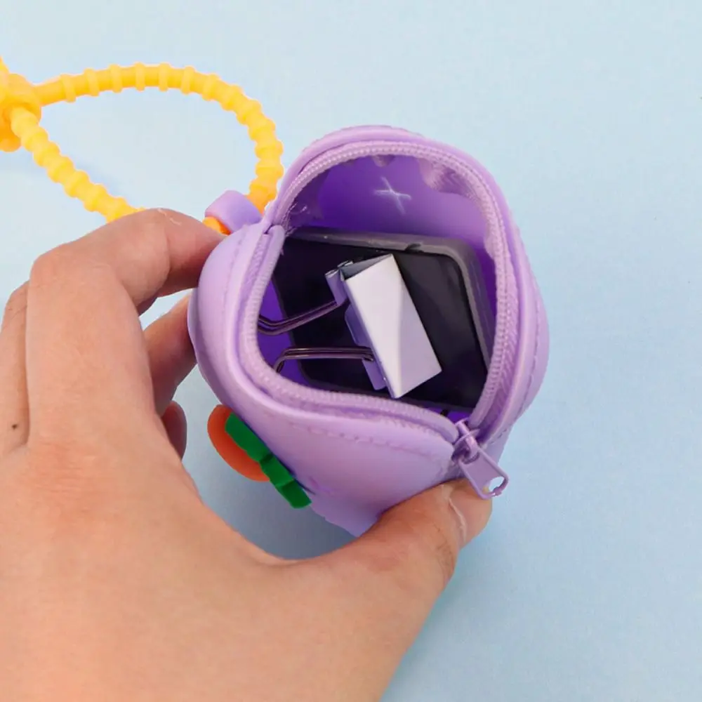 Durable Holes Coin Purse Silicone Zipper Card Holder Money Bag