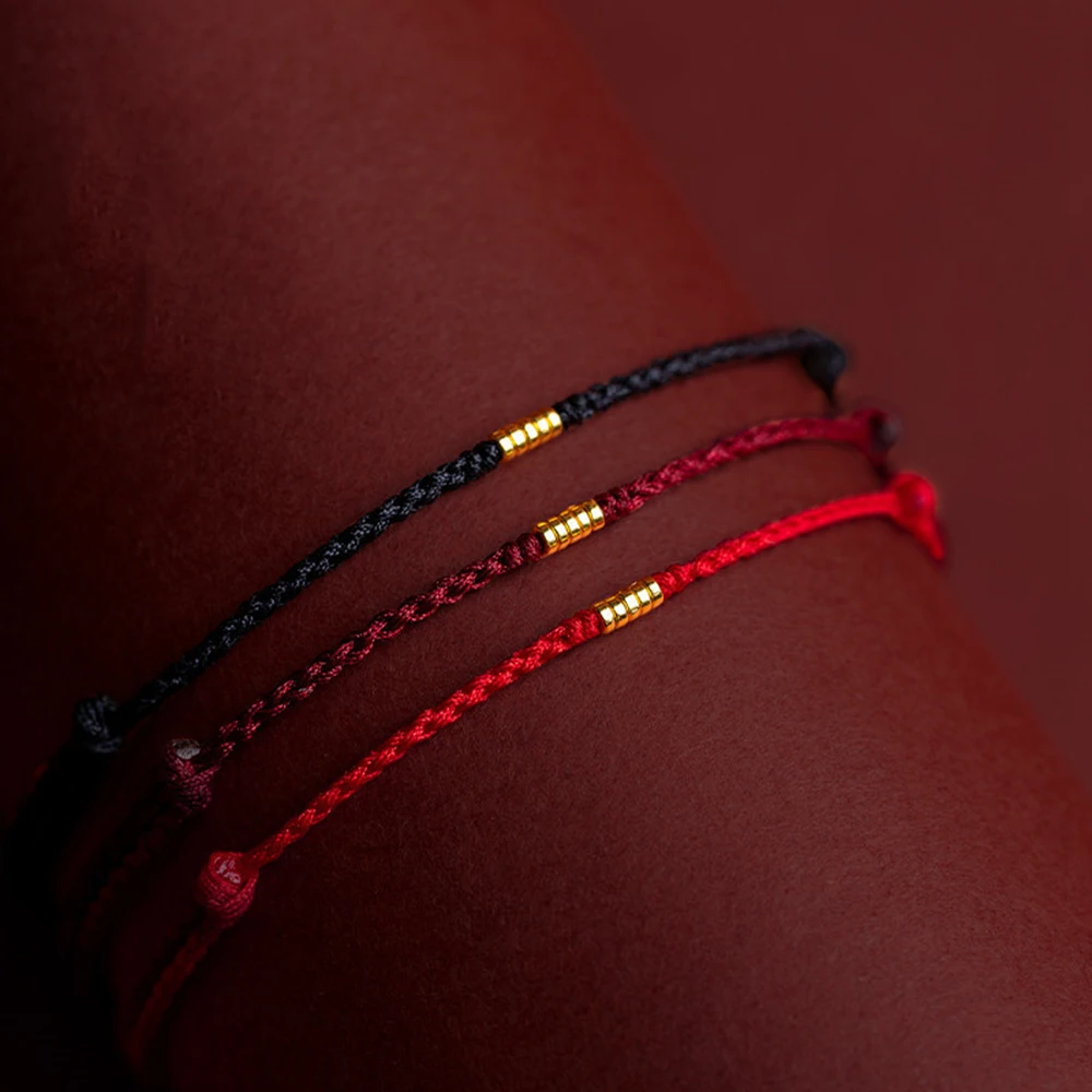 Red String Bracelet with Bead Kabbalah Protection Thread Handmade String Bracelets Good Luck for Women Men Girls Boys