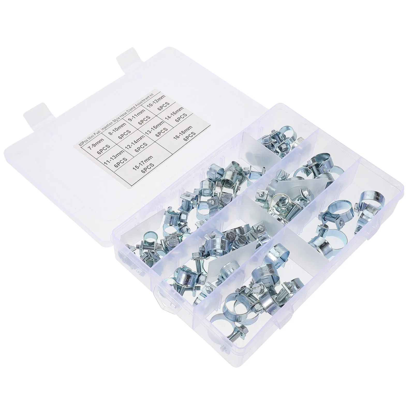 

60pcs Mini Galvanized Hose Clamps Durable Fuel Injection Tube Clips Fastener Pipe Accessories Plumbing Parts
