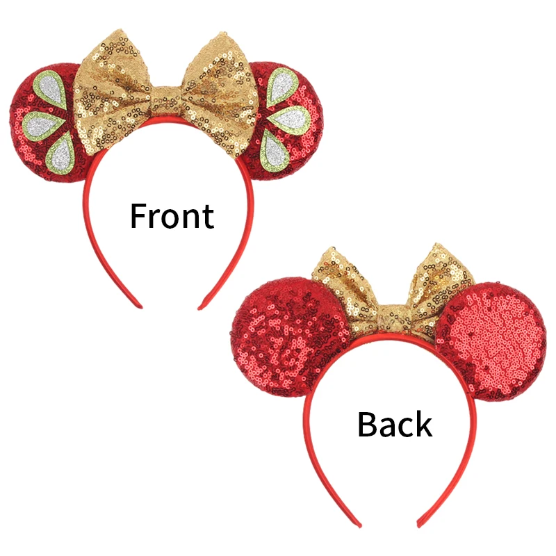 2024 Cute Mouse Ears Headband For Girls And Adult Sequins 5‘’Bow Hairband Festival Party Cosplay DIY Hair Accessories