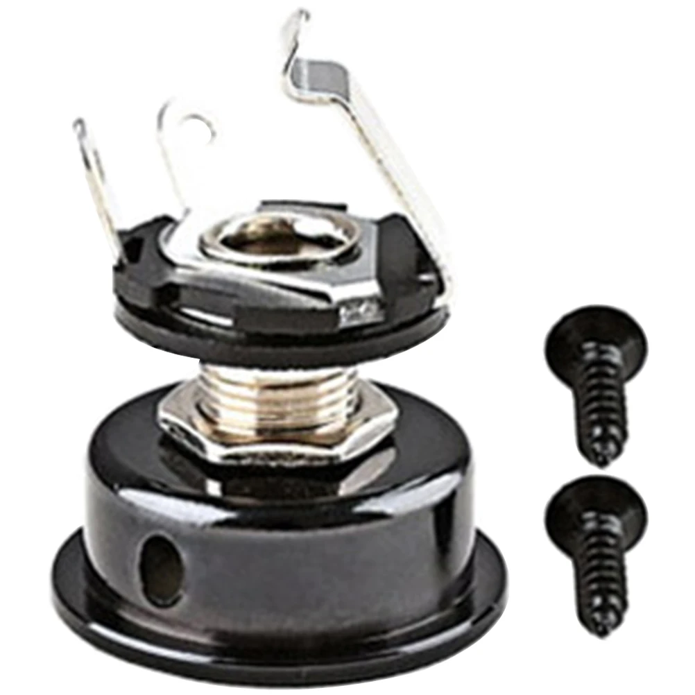 

Guitar Jack Set Guitars Input Socket Plate Electric Metal Sockets Output for Rectangular Parts Mount