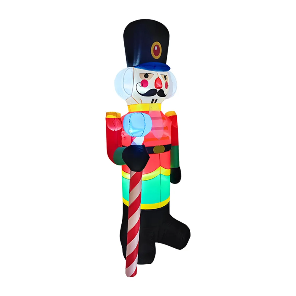 8FT/2.4M عيد الميلاد نفخ كسارة البندق الجندي ، المدمج في أضواء LED ، للداخلية في الهواء الطلق ساحة الحديقة ساحة هدايا عيد الميلاد الديكور