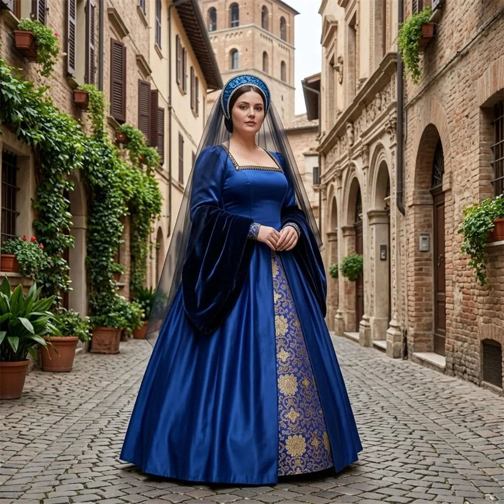 Tudor-Zeit Anne Boleyn Kostümkleid Damen Renaissance Tudor-Prinzessin Elisabethanisches Kostüm Ballkleid mit Französischer Haube