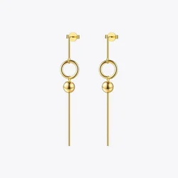 Enfashion Geometric Long Circle Dot Dangle Earrings Gold color Resin Earings Drop Earrings For Women Earring Jewelry brinco