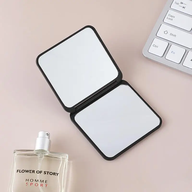 2-face Makeup Mirror Square Portable Cute Girl\'s Gift Hand Mini Mirror Pocket Double-sided Makeup Mirror Compact Multiple Colors