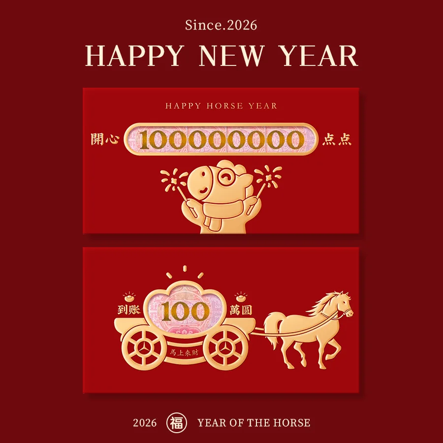 

6Pcs New Year Red Envelope Fun Cartoon-Printed Creative Lunar New Year Red Envelope for Giving Lucky Money and New Year Greeting