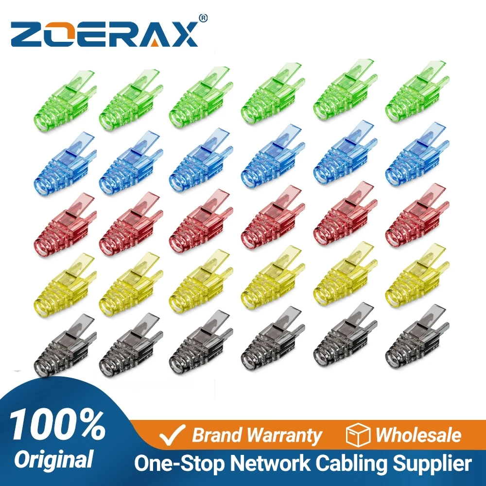 ZoeRax Colorful RJ45 CAT6 Strain Relief Boots Connector for Standard CAT6 Ethernet Cable LAN Cable Connector Boot Cover
