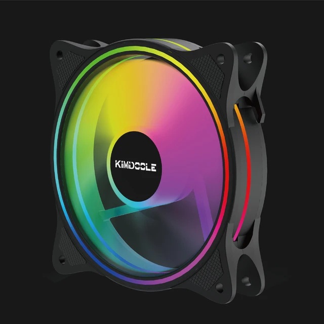 KIMDOOLE Wentylator do obudowy komputera Stały wentylator RGB do obudowy komputera 120 mm 12 V Rozpraszanie ciepła procesora Wentylator chłodzący do konsoli do gier komputerowych