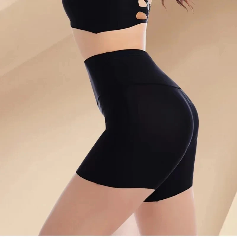 1/2pcs Women High Waist Panties Safety Short Pants Anti Exposure Underwear Corset Pants M L XL Black White Ice Silk Traceless