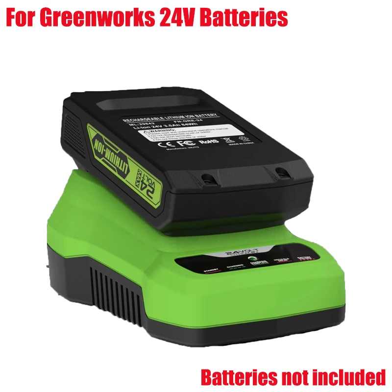 

Lithium Battery Rapid Charger Power Charging Station 24V Battery Charger Replacement Compatible with For Greenworks 24V Battery
