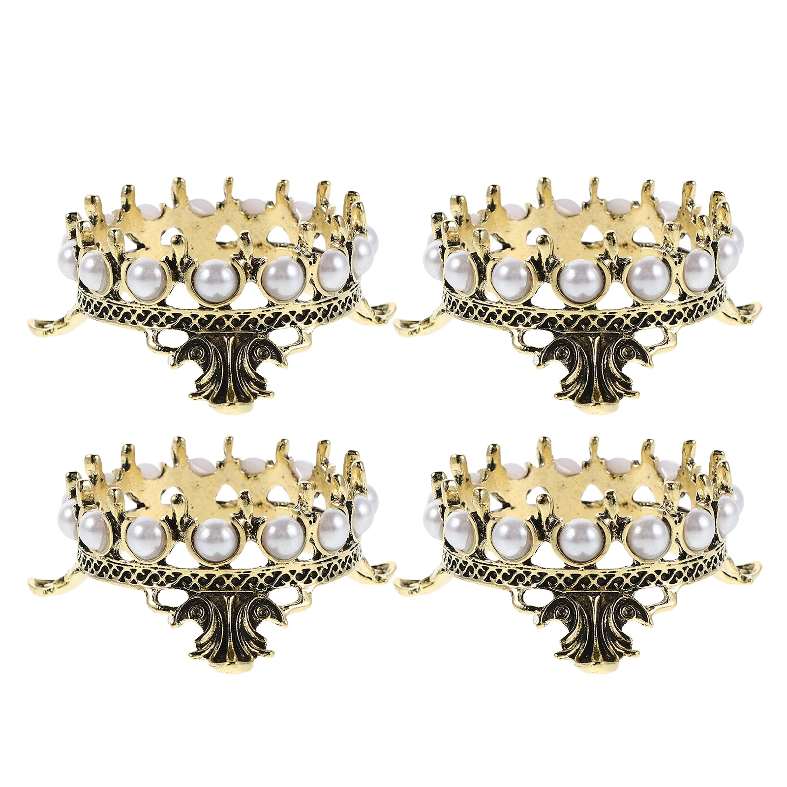 

4Pcs Crown Nail Brush Holder Vintage Style Manicure Pen Organizer Nail Art Pens Storage Makeup Brush Stand Salon Use
