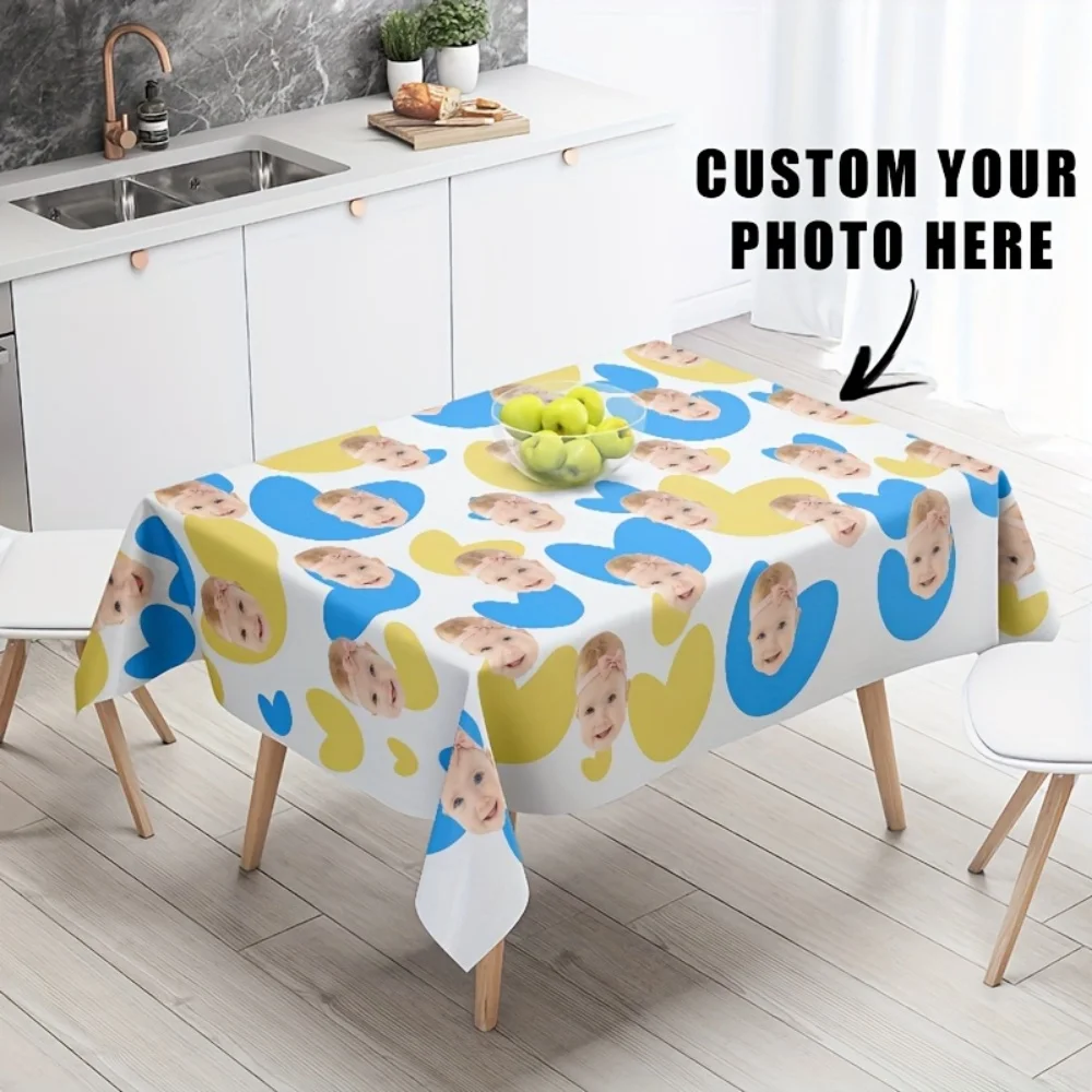 1Pc Custom Personalized Tablecloth-Self-Defined Photo Design,Colorful Single-sided Printing Tablecloth,Suitable Various Festival