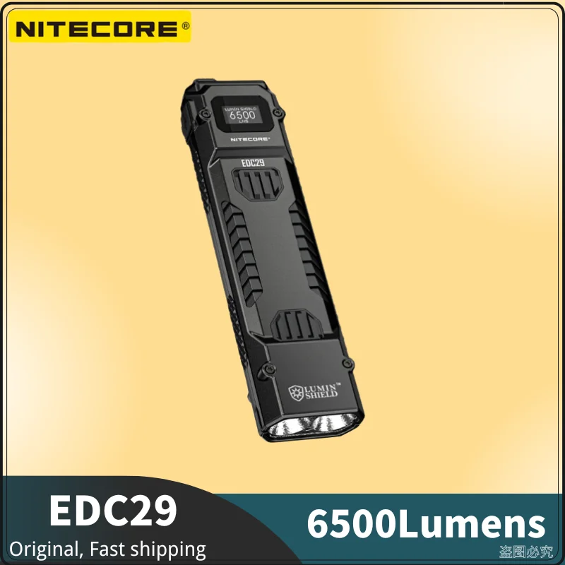 NITECORE EDC29 6500Lumens Utra Slim EDC Tactical Flashlight USB-C Rechargeable Bulit-in Battery Max throw of 400 meters