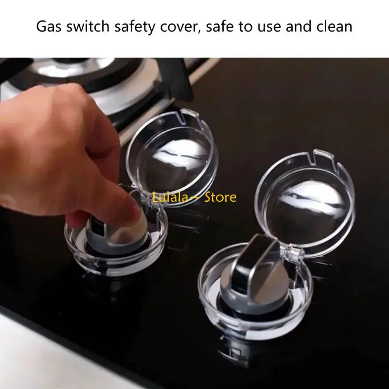 Y4QA Childproof Gas Stove Switches Cover Removable Dust Protectors Cover Heat Resistant Baby Safety Oven Lock Lid - Image 3