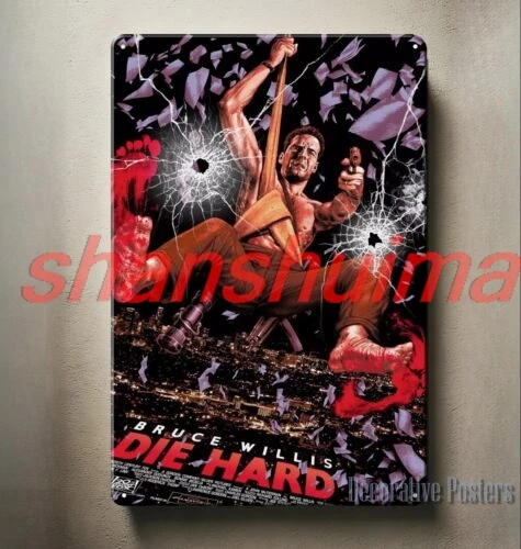 Die Hard Bruce Willis Movie Metal Poster -Collectable Tin Sign - Size: 8x12inch sign