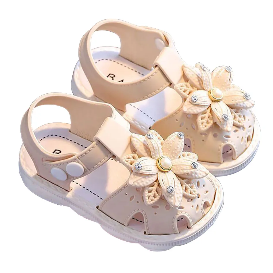 

Children's Shoes Girls' Summer Sandals Anti Slip Soft Soles Baby Hollowed Out Flowers Breathable Baby Shoes Walking Shoes