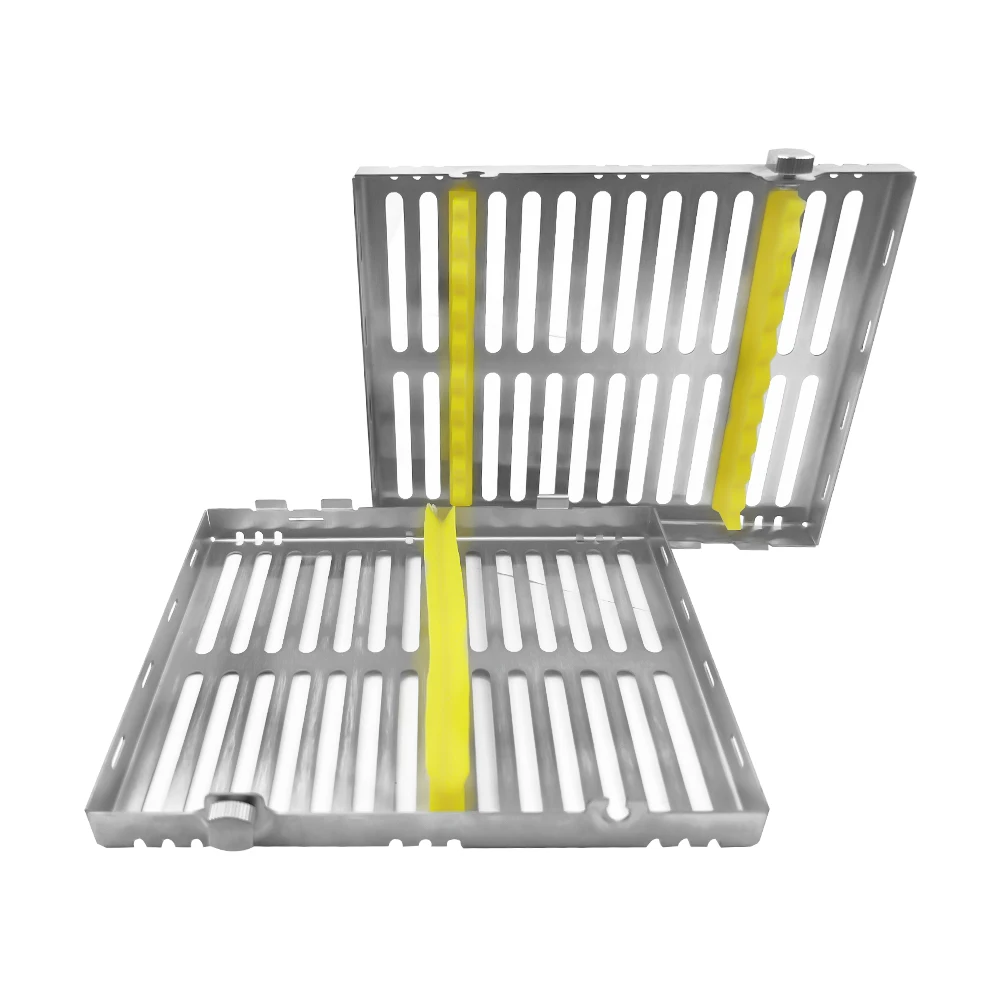 10 Slots Dental Sterilization Box Rack Tray Holder Stainless Steel Cassette File Burs Disinfection Tray Dentistry Dentist Tools