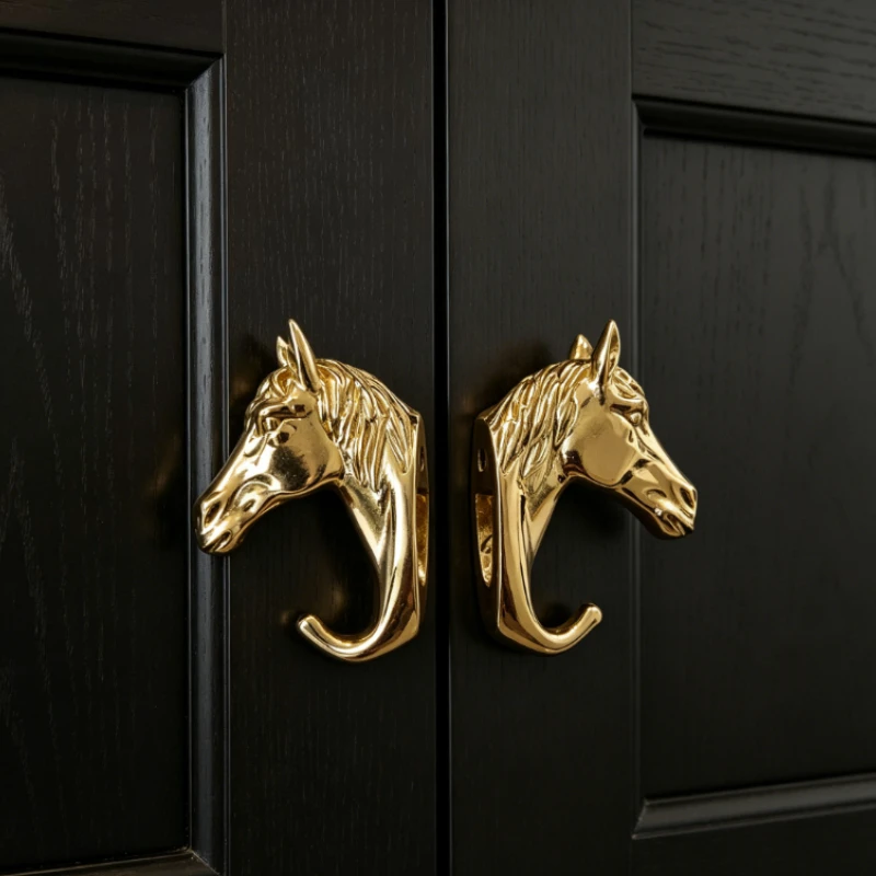 Solid Brass Furniture Pure Copper Creative Animal Fist Knob Kitchen Cupboard Cabinet Handle Drawer Pull Dog Head Handle Knob