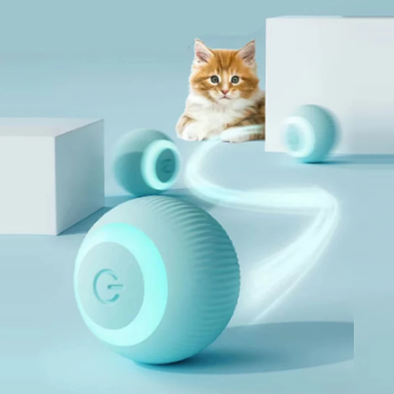 Electric Cat Ball Toys Automatic Rolling Smart Cat Toys Interactive Cats Training Self-moving Kitten Toys Indoor Playing Game