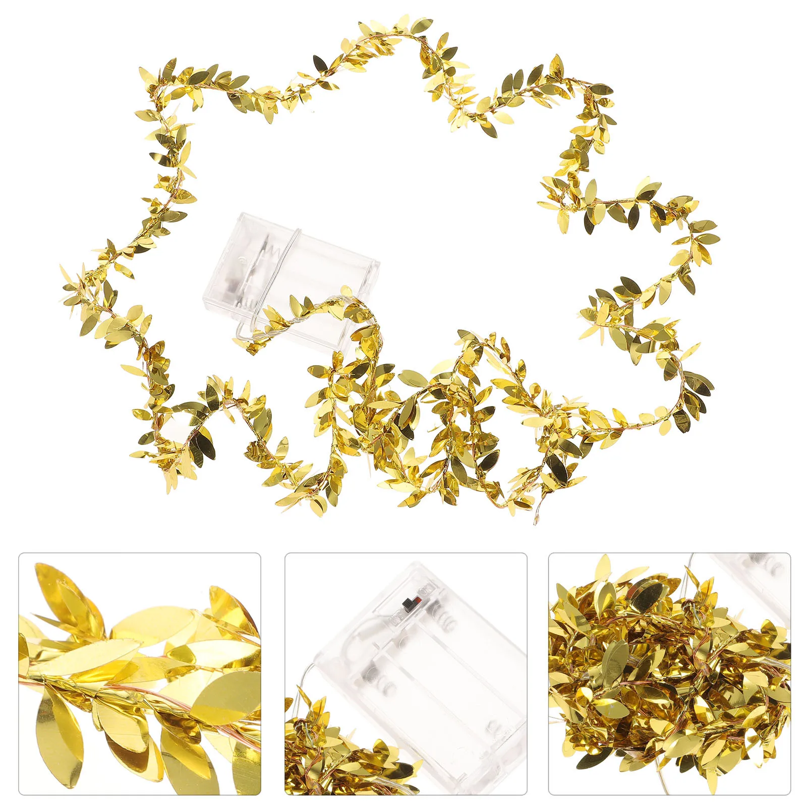 2 متر 20 LED الذهبي بهرج مصباح ورقة سلسلة أضواء لغرفة النوم الكرمة ديكور داخلي حفلة جارلاند جدار نافذة الباب معلقة