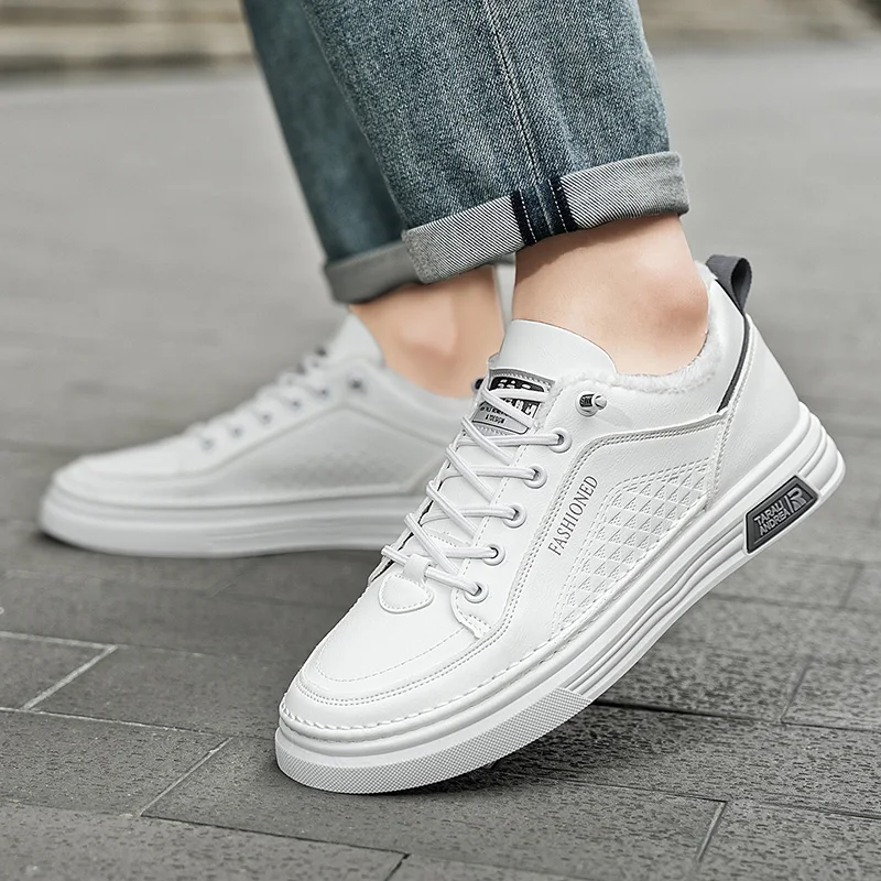 الرجال الخريف جديد تنفس حذاء أبيض الرجال العصرية تنوعا حذاء فاخر 2025 أحذية رسمية رياضية الرجال أحذية رياضية من الجلد عادية #3
