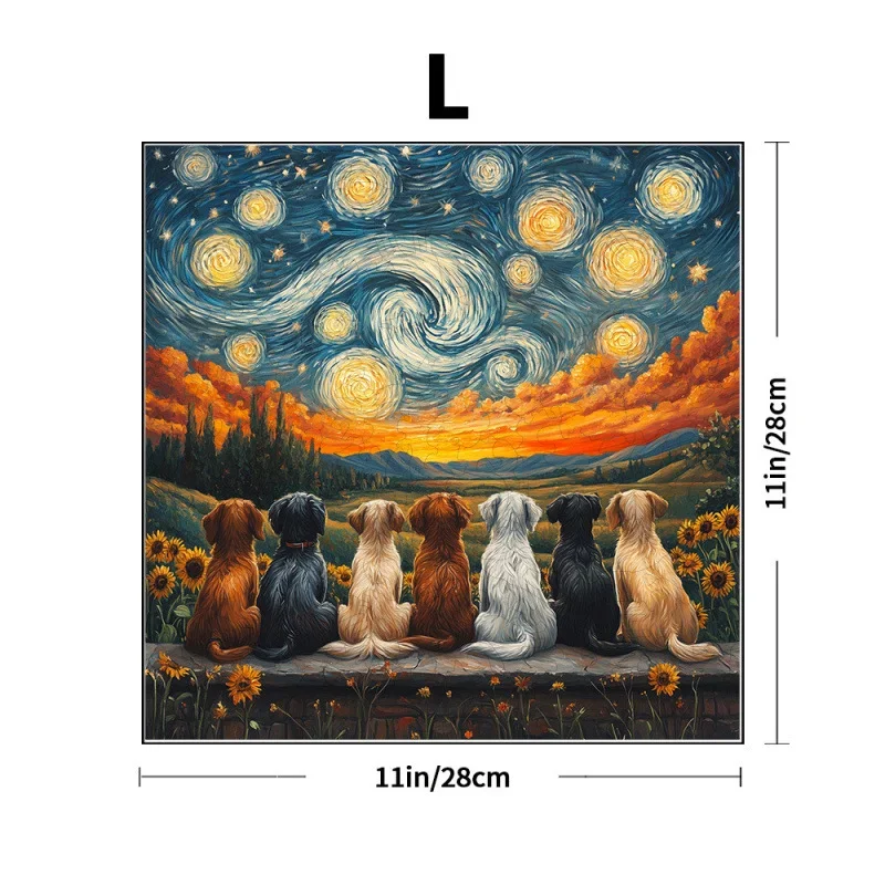 300/500/520/1000 pezzi puzzle in legno di gatto adulto notte stellata paesaggio puzzle giochi divertimento in famiglia giocattolo regalo di natale