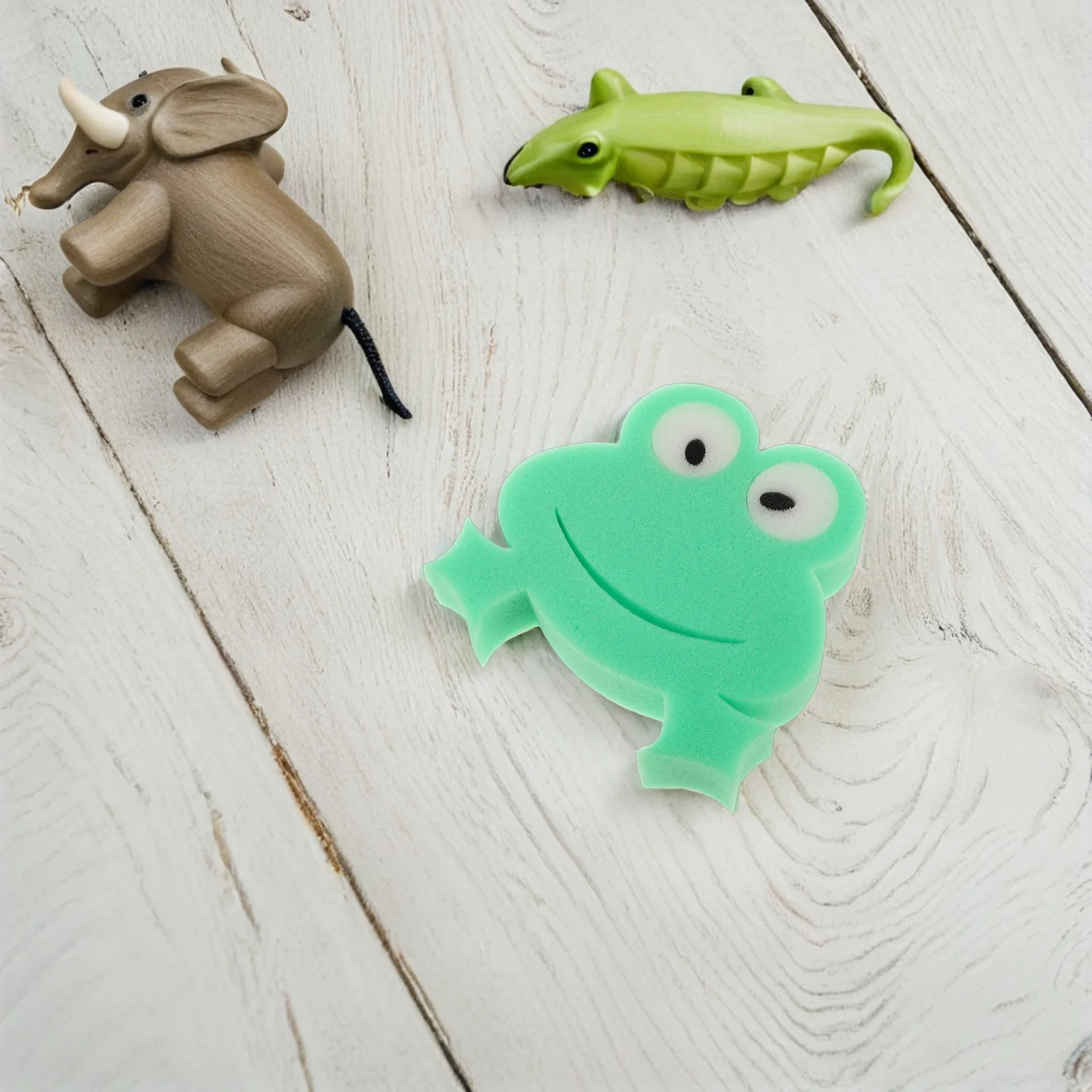 

4Pcs Bath Sponge Baby Soft Gentle Exfoliating Shower Scrubber Frog Shape Cartoon Body Wash Sponge for Infant Toddler Kids