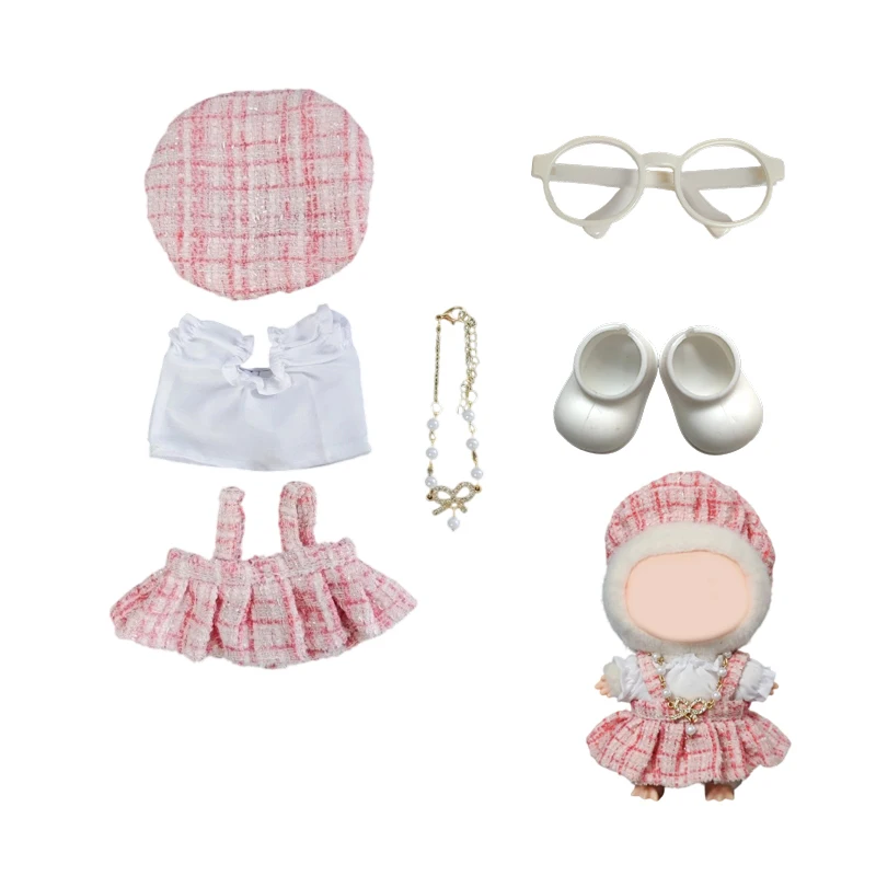 

17cm Doll Clothes for Labubu Classic Style Set Trendy Casual Suit for Vinyl Toy Mini Doll's Clothes Cute Doll Accessories
