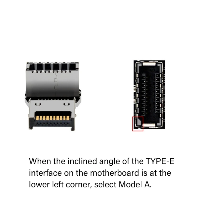 Q39D USB3.1 Bộ điều hợp góc phải 10Gbps Loại E để loại C đầu nối C cho các bản dựng bo mạch chủ PC