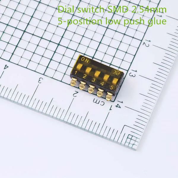 

10pcs Dial switch SMD 2.54mm 5-position low push glue DSIC05TSGET