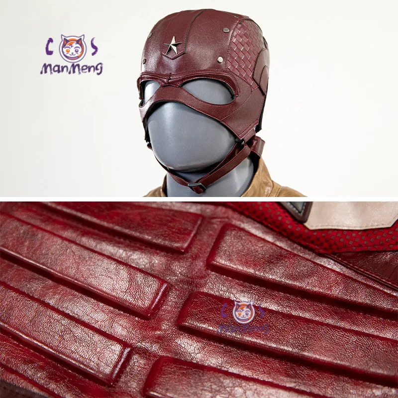 Movie superhero Thunderbolts Red Guardian Cosplay Costume Hat shoes mask gloves prop set Halloween men's fantasy leather uniform - Image 5