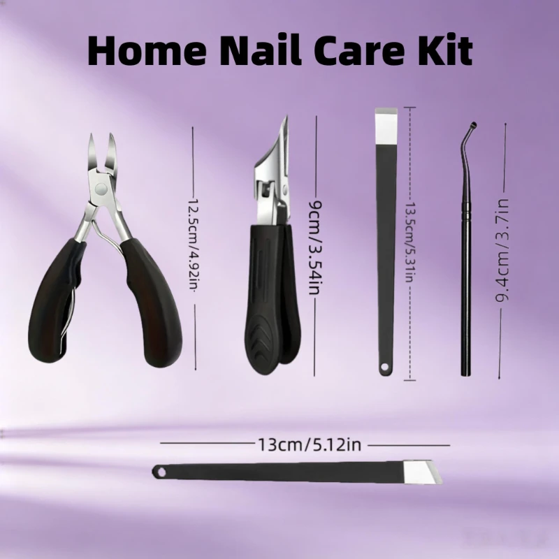 2/5 Pcs Set Professional Ingrown Toenail Clipper Pedicure Kit Stainless Steel Sharp Nail Nipper, Nail File Household Manicure
