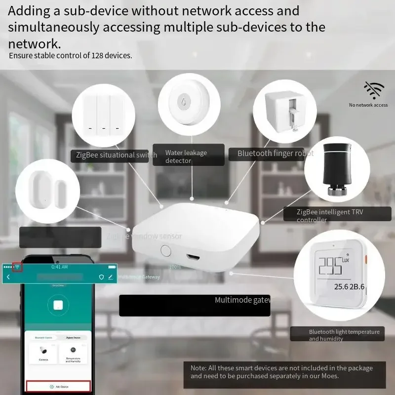 Wireless Bluetooth Zigbee Smart Home Multi-mode Gateway App Timing Dual-mode Wireless Smart Gateway